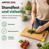 ARTESIS Bambus Schneidebrett 23 x 33 cm – K�chenbrett mit Saftrille und Griff – Robustes Schneidebrett f�r Fleisch, Gem�se, Brot und Obst – Servierbrett aus Bambus