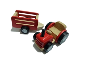 Tano - Traktor mit Anh�nger - Holzspielzeug f�r Kinder ab 3 Jahre