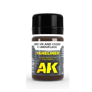 AK Interactive - Paneliner, Brown/Green Camouflage